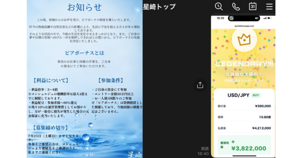 ピアボーナス制度 星崎トップ 詐欺 架空プロジェクトを用いた副業詐欺手口
