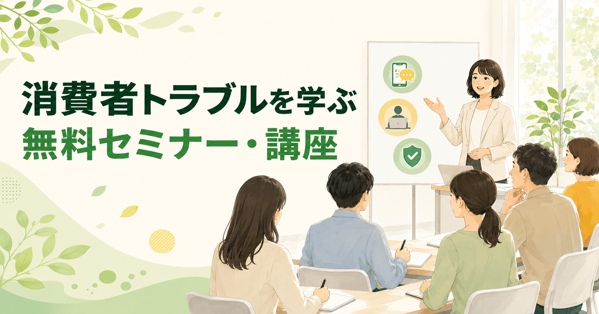 消費者トラブルを学ぶ無料セミナー・講座の案内